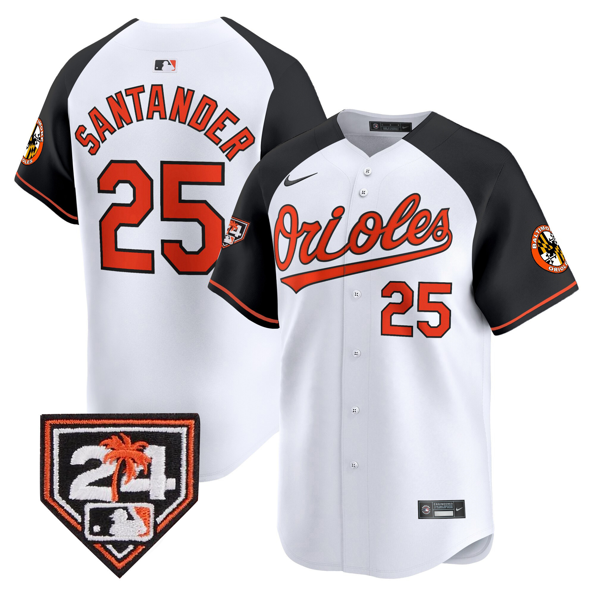 Anthony Santander Men's Baltimore Orioles Spring Training Patch Vapor Premier Limited White Alternate Jersey - All Stitched