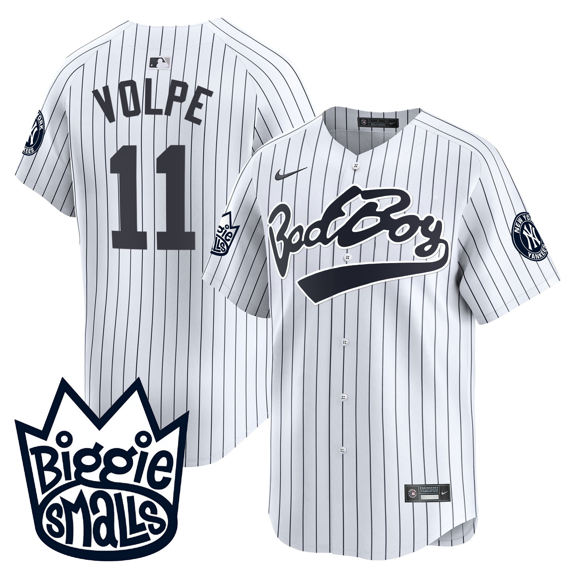 Anthony Volpe Men's New York Yankees Biggie Smalls Vapor Premier Limited White Jersey