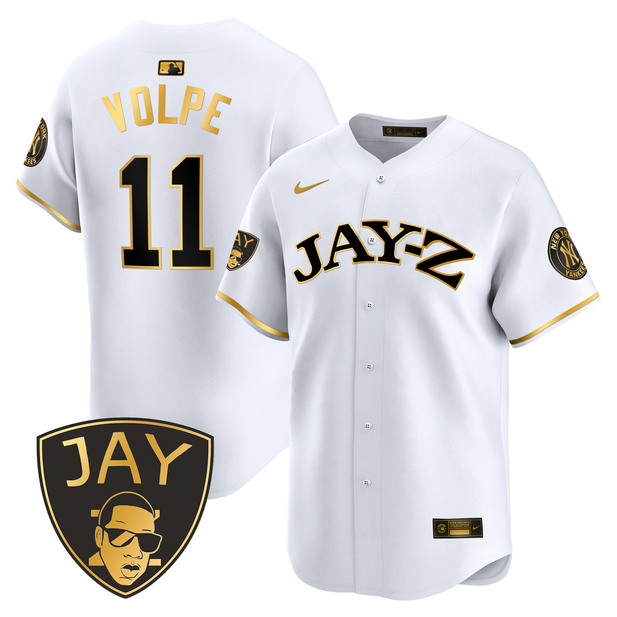 Anthony Volpe Men's New York Yankees Jay-Z Vapor Premier Limited White Gold Jersey