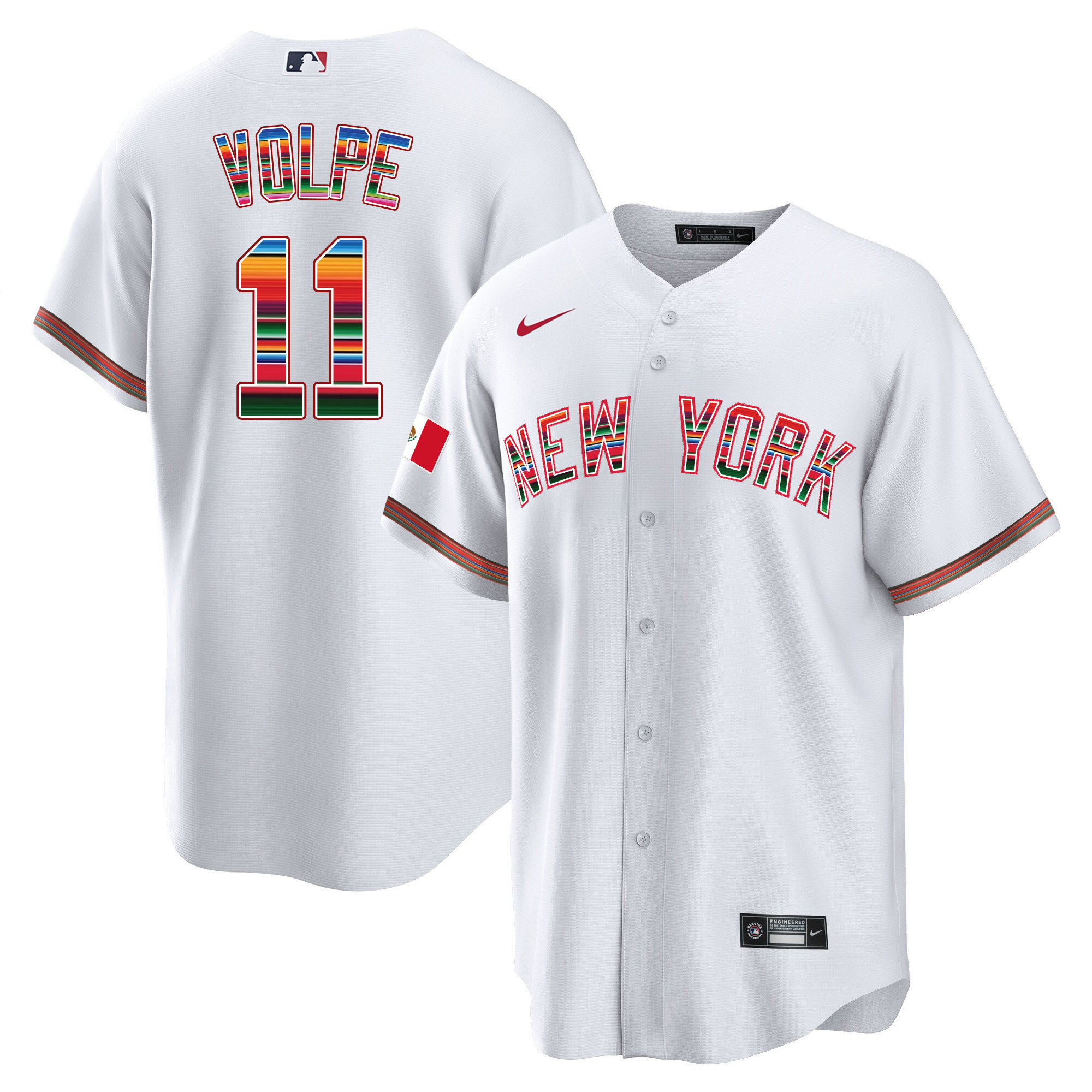Anthony Volpe Men's New York Yankees Mexico Cool Base White Jersey