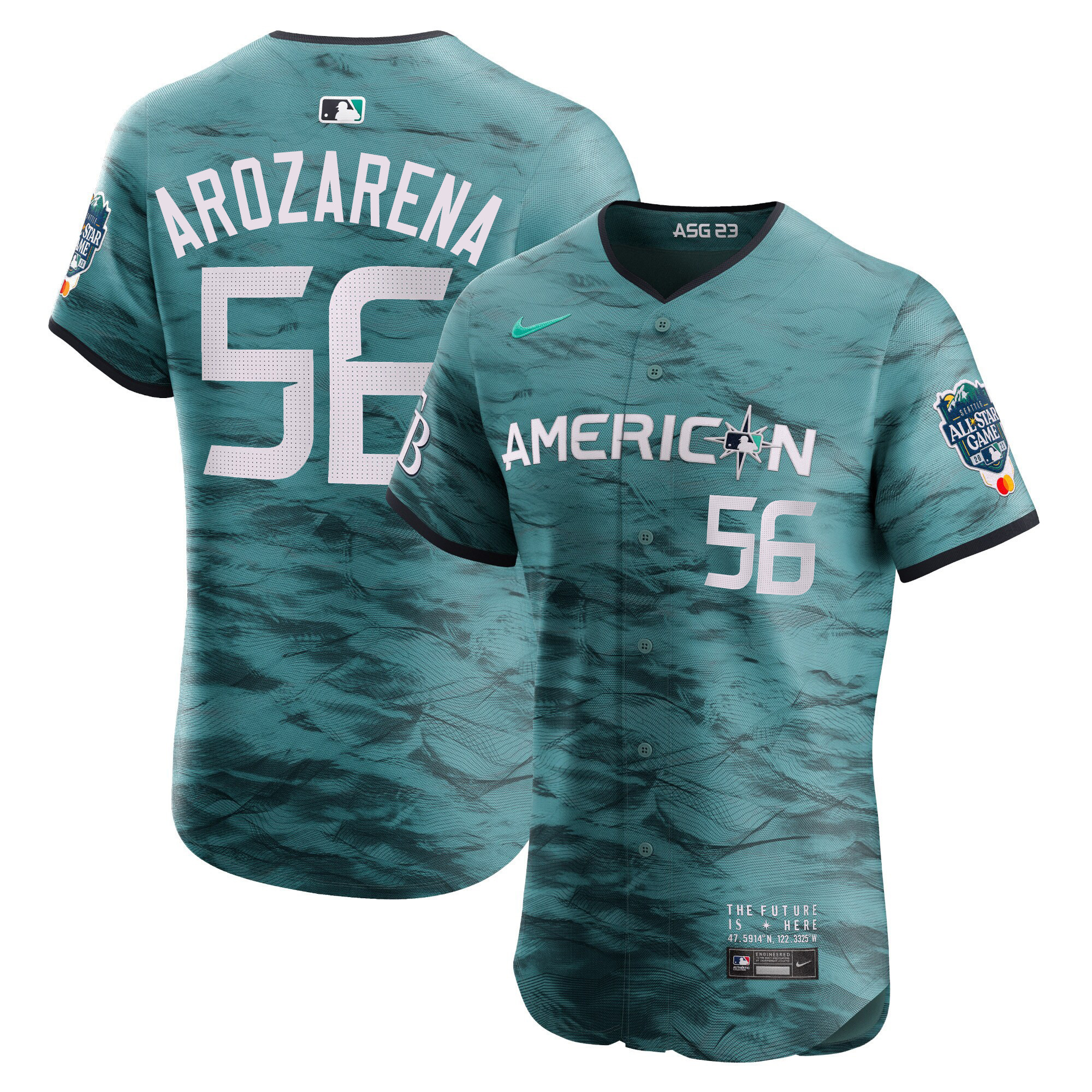 Arozarena Men's Seattle Mariners American League All-Star Game Teal Flex Base Jersey