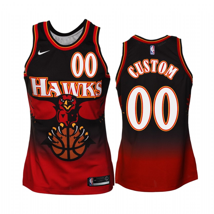 Atlanta Hawks #00 Custom 1995-1999 Hardwood Classics Men's Jersey