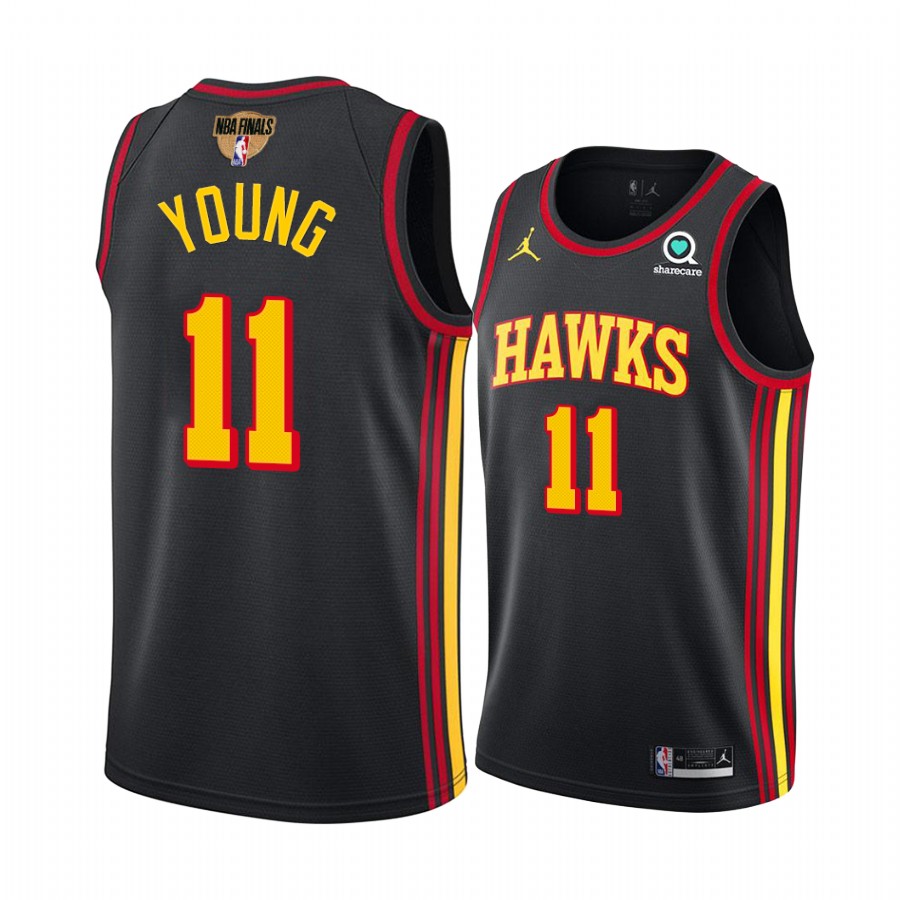 Atlanta Hawks #11 Trae Young Playoffs Black Jersey G7 Starters