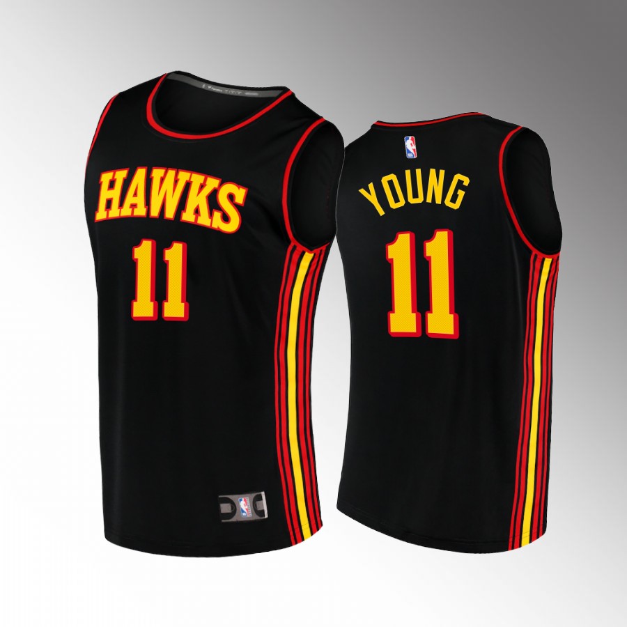 Atlanta Hawks #11 Trae Young Statement Jersey Black