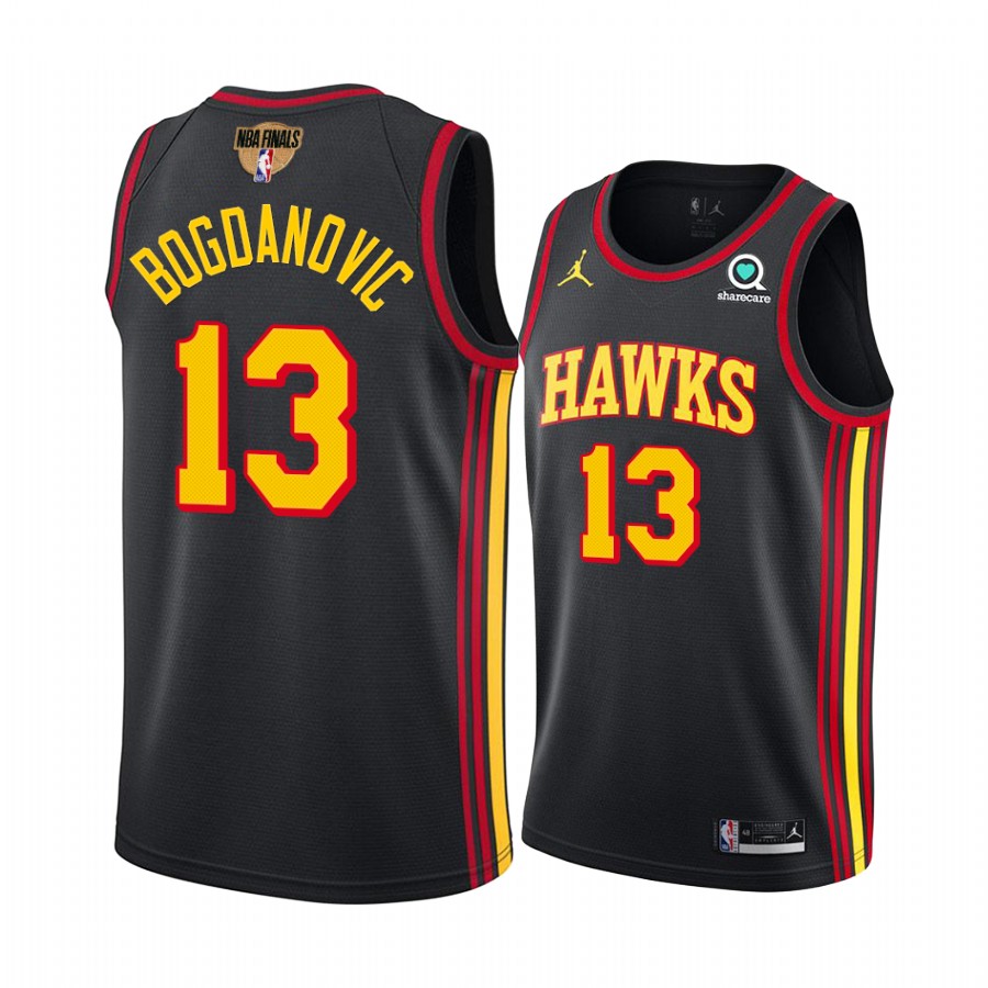 Atlanta Hawks #13 Bogdan Bogdanovic Playoffs Black Jersey G7 Starters