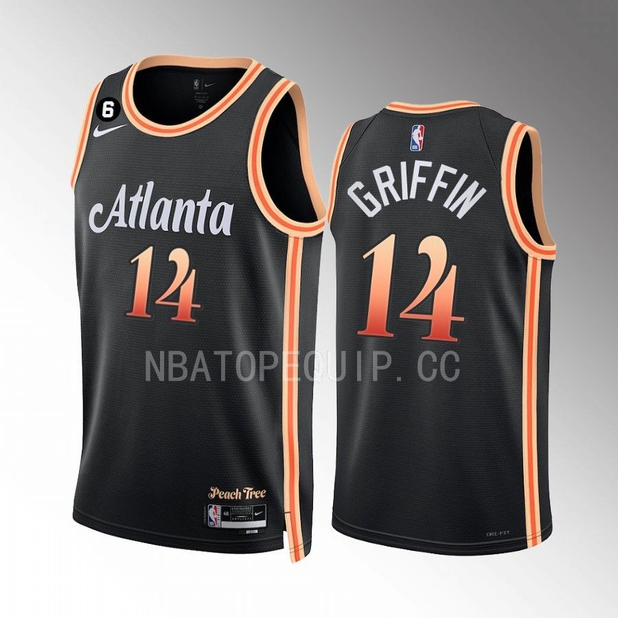 Atlanta Hawks AJ Griffin City Edition Black #14 Jersey NO.6 Patch
