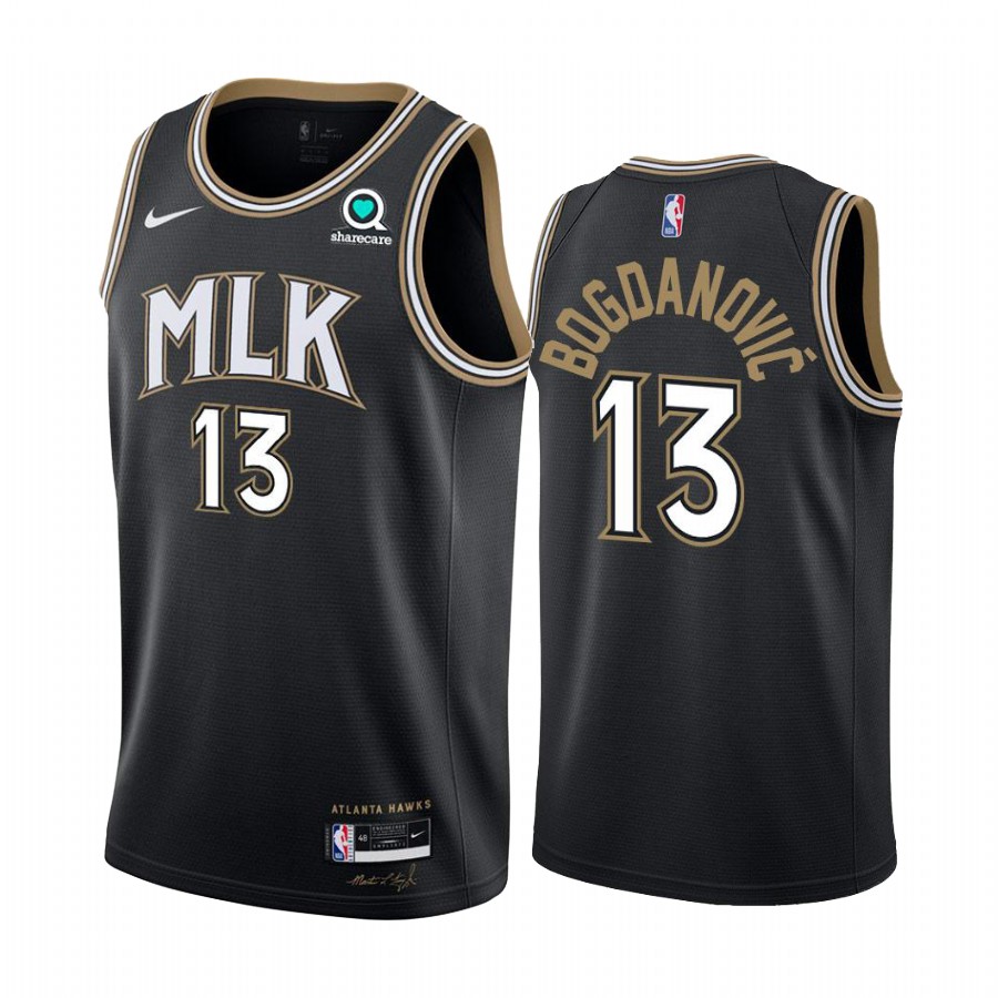 Atlanta Hawks Bogdan Bogdanovic #13 Black City Edition Jersey