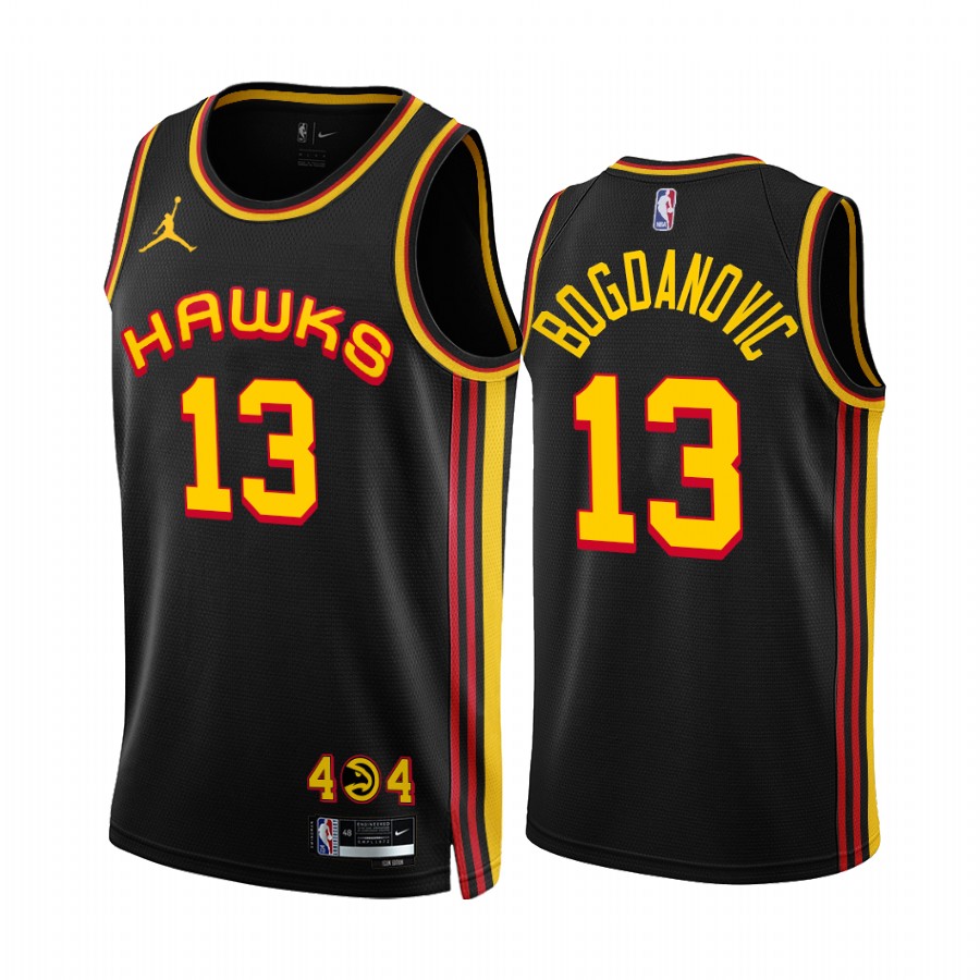 Atlanta Hawks Bogdan Bogdanovic Black Statement Edition Jersey