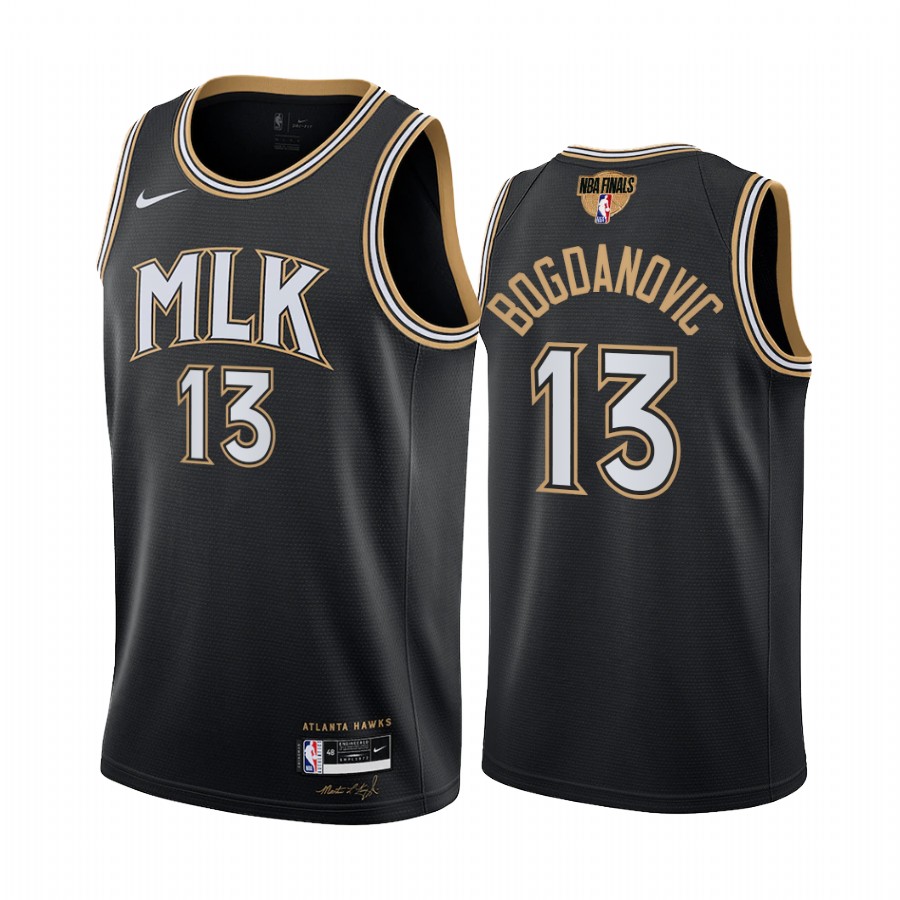 Atlanta Hawks Bogdan Bogdanovic Black Playoffs Jersey
