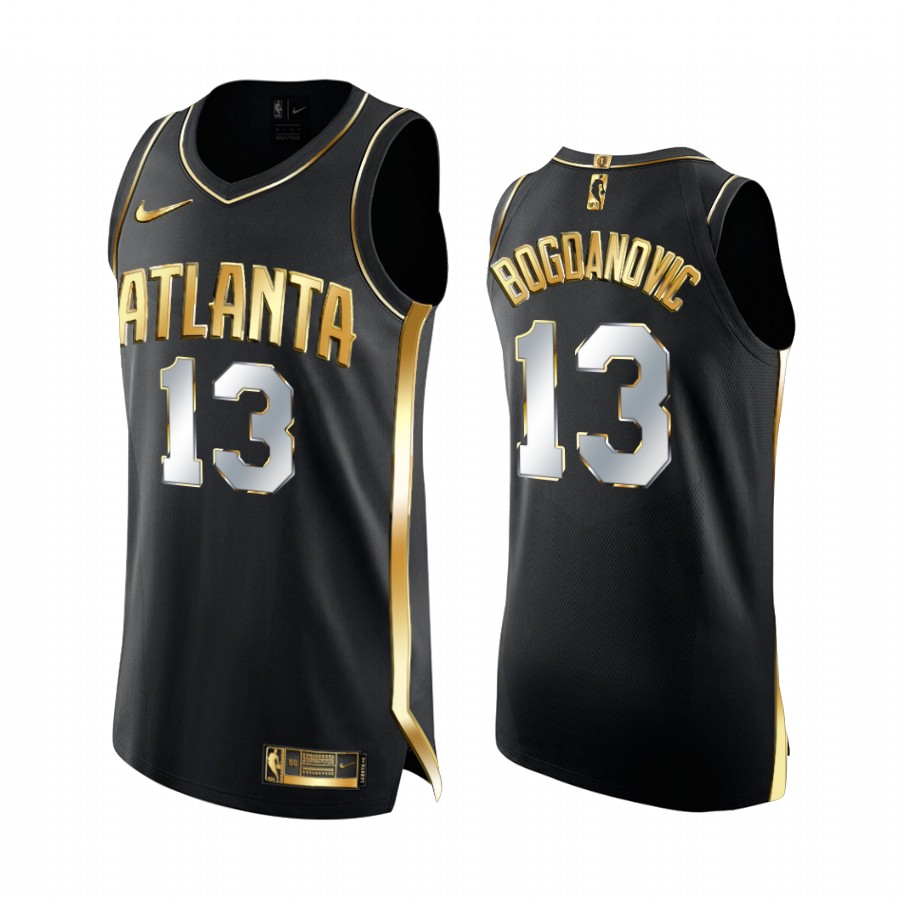 Atlanta Hawks Bogdan Bogdanovic Black Golden Edition Limited Jersey 