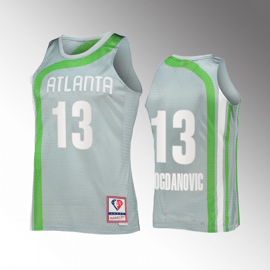 Atlanta Hawks Bogdan Bogdanovic Hardwood Classics #13 Sliver 75th Jersey
