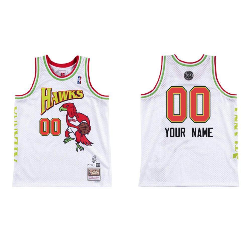 Atlanta Hawks BR Remix Custom #00 White Jersey