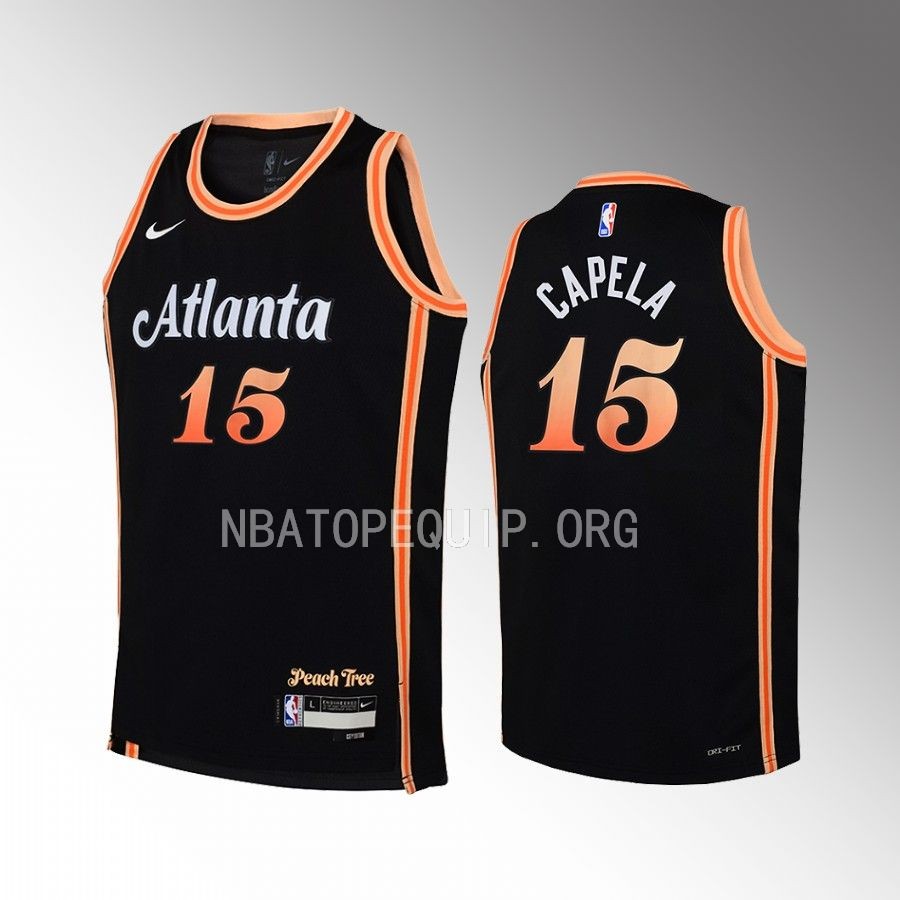 Atlanta Hawks Clint Capela City Edition Black Youth Jersey Swingman #15
