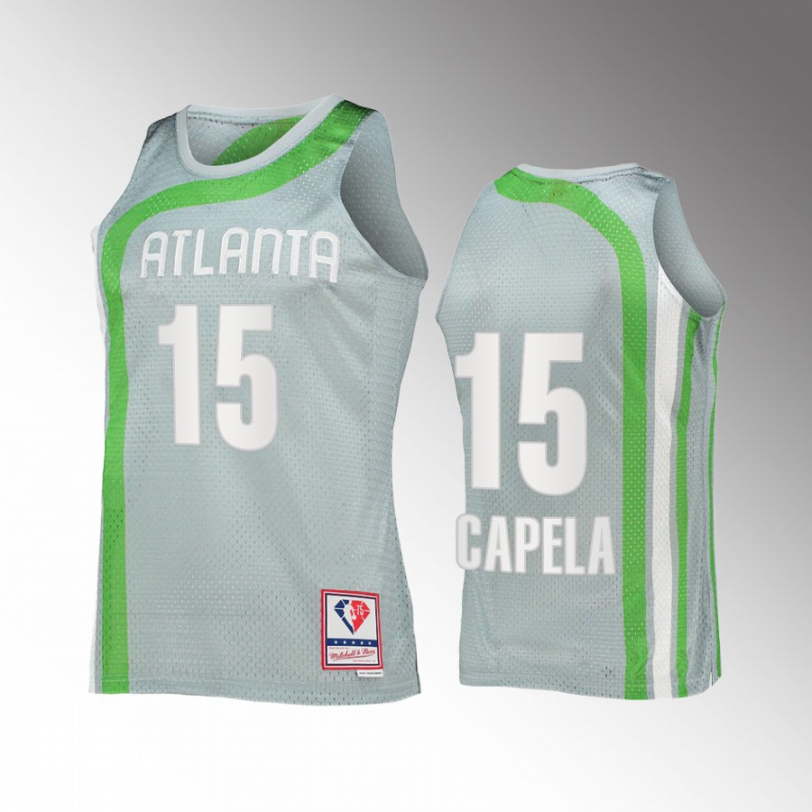 Atlanta Hawks Clint Capela Hardwood Classics #15 Sliver 75th Jersey