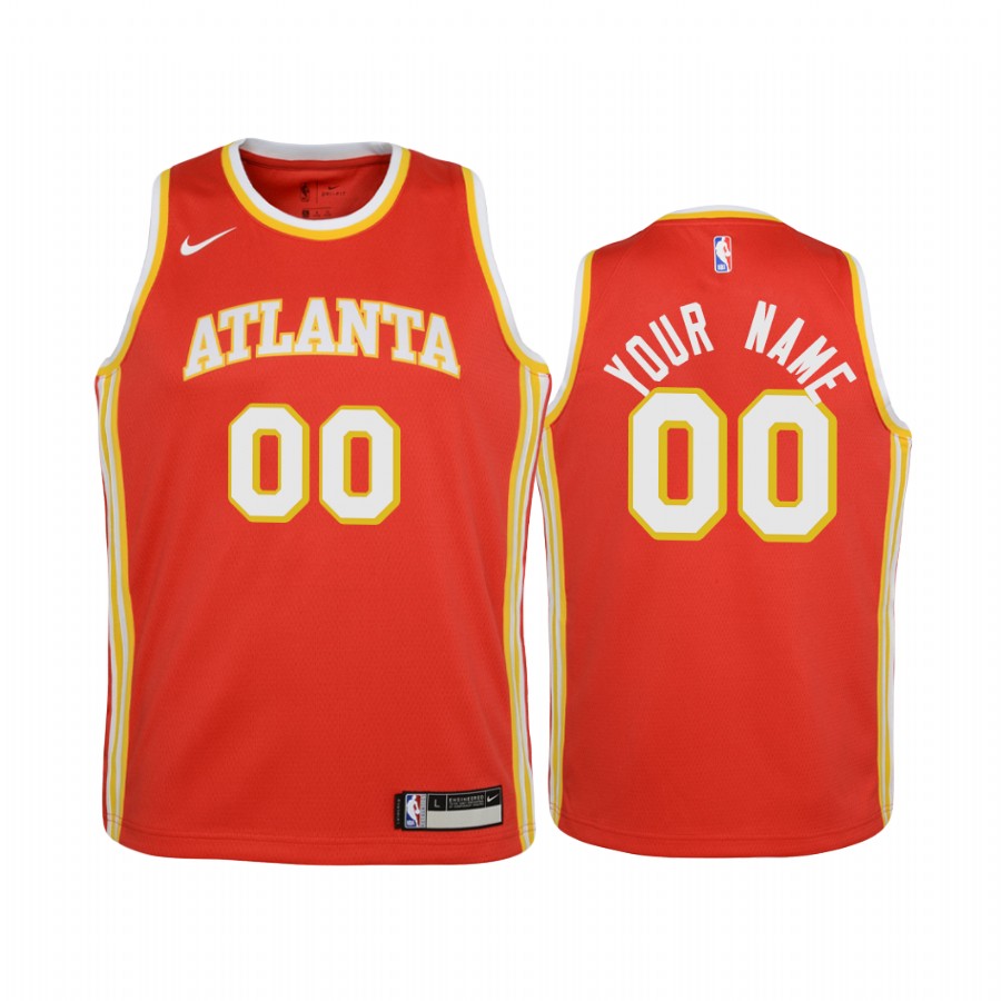 Atlanta Hawks Custom Icon Red Youth Jersey #00