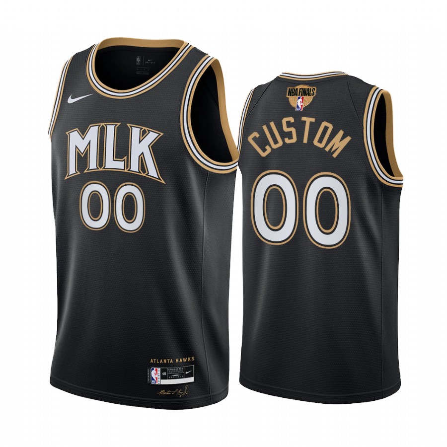 Atlanta Hawks Custom Black Playoffs Jersey