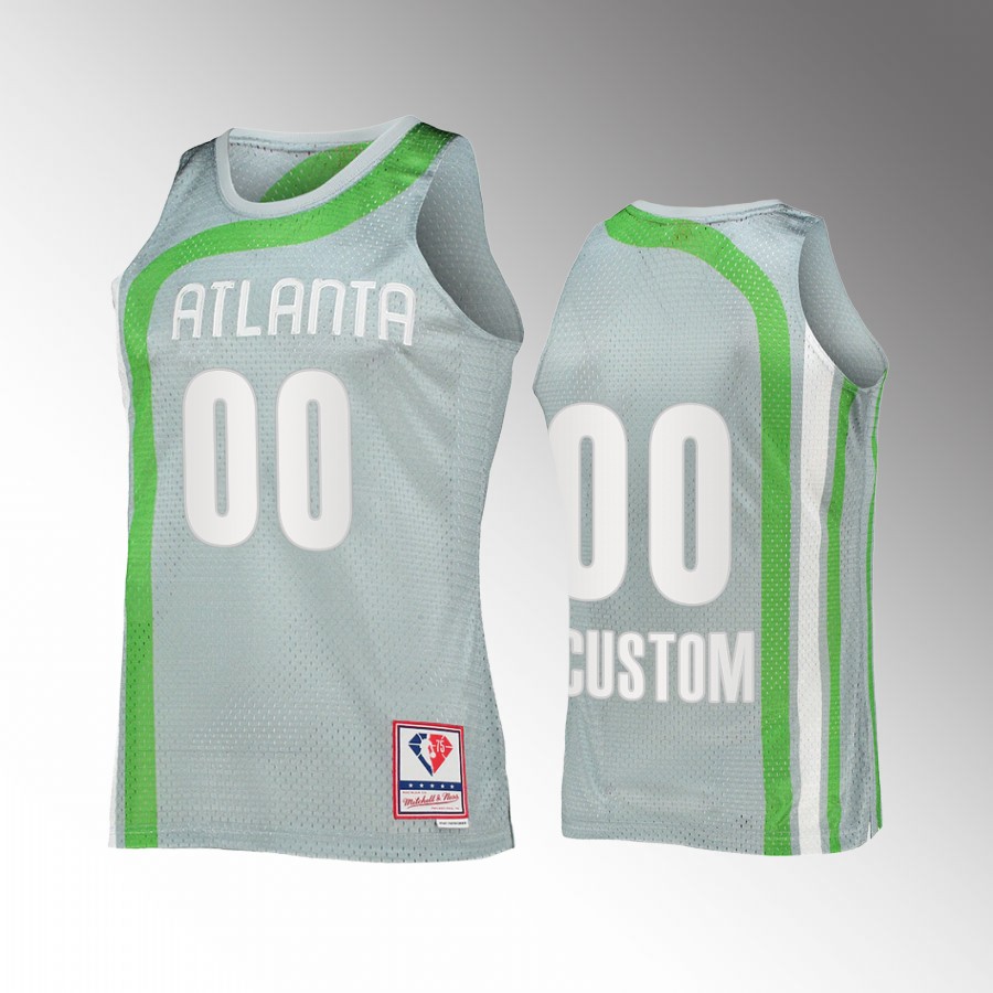 Atlanta Hawks Custom Hardwood Classics #00 Sliver 75th Jersey