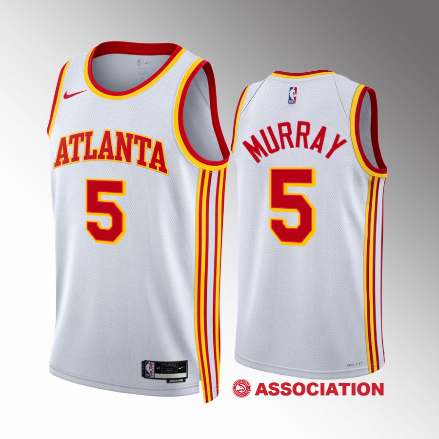 Atlanta Hawks Dejounte Murray Association Edition White #5 Jersey Swingman