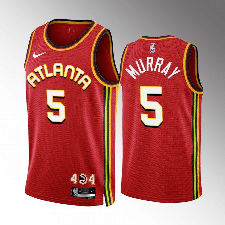 Atlanta Hawks Dejounte Murray Icon Edition Red #5 Jersey