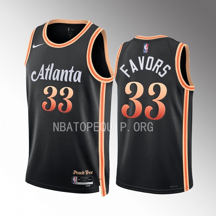 Atlanta Hawks Derrick Favors City Edition Black #33 Jersey Swingman