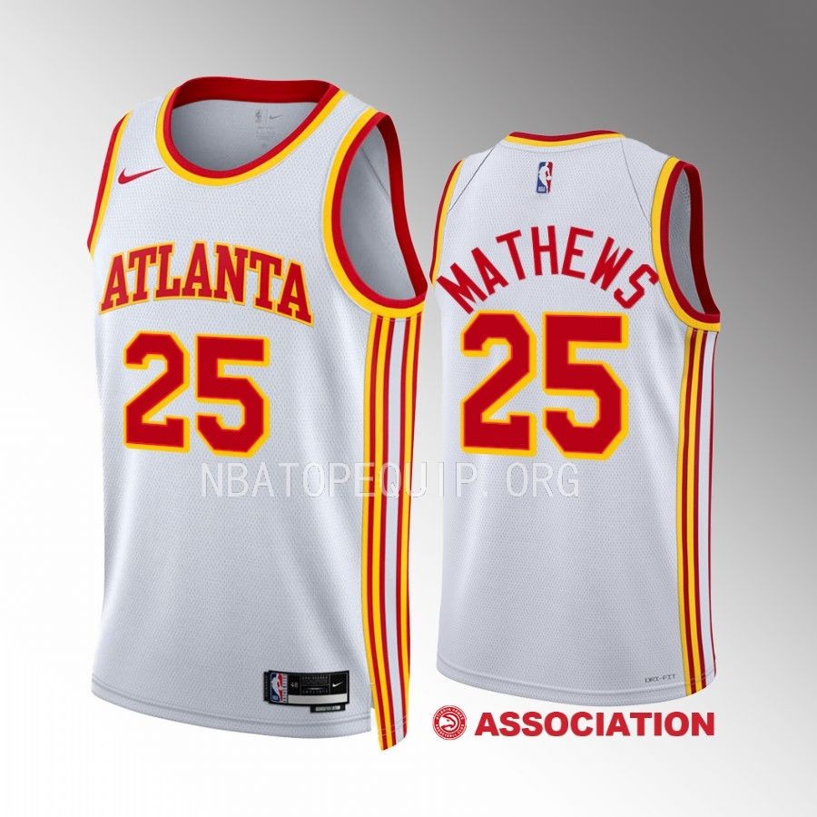 Atlanta Hawks Garrison Mathews Association Edition White #25 Jersey Swingman