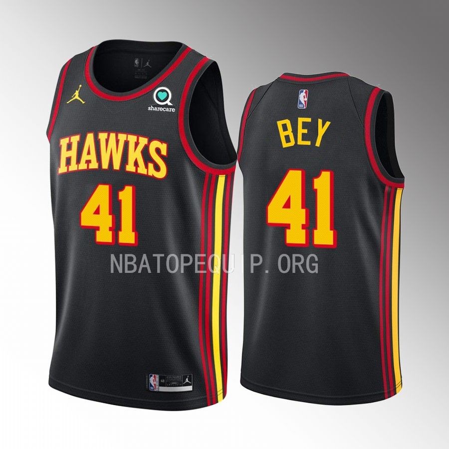 Atlanta Hawks Saddiq Bey Statement Edition Black #41 Jersey Swingman