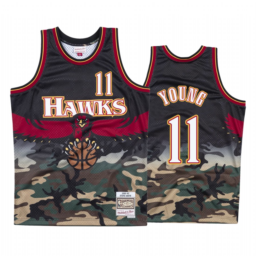 Atlanta Hawks Trae Young #11 Woodland Camo Jersey Men's