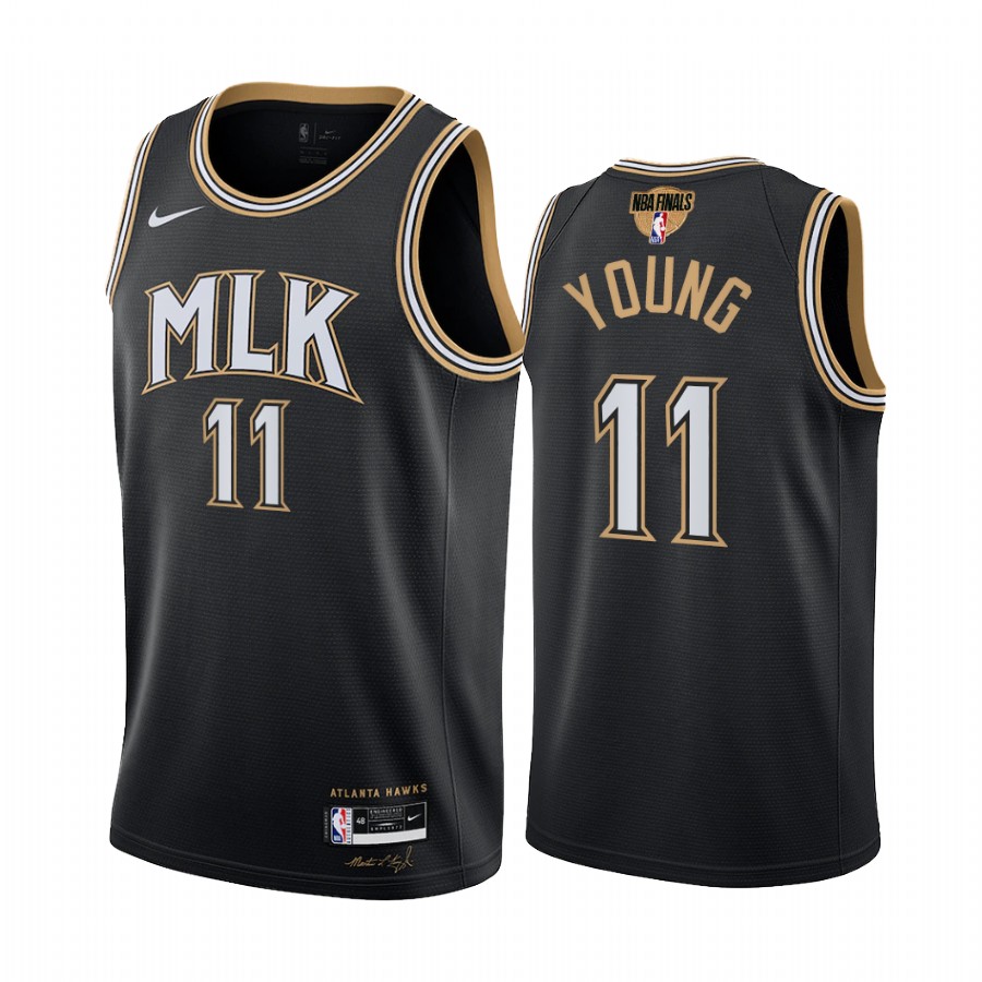 Atlanta Hawks Trae Young Black Playoffs Jersey