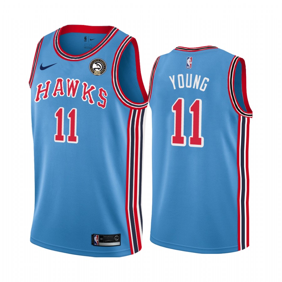 Atlanta Hawks Trae Young Blue 50th Anniversary Classic Jersey