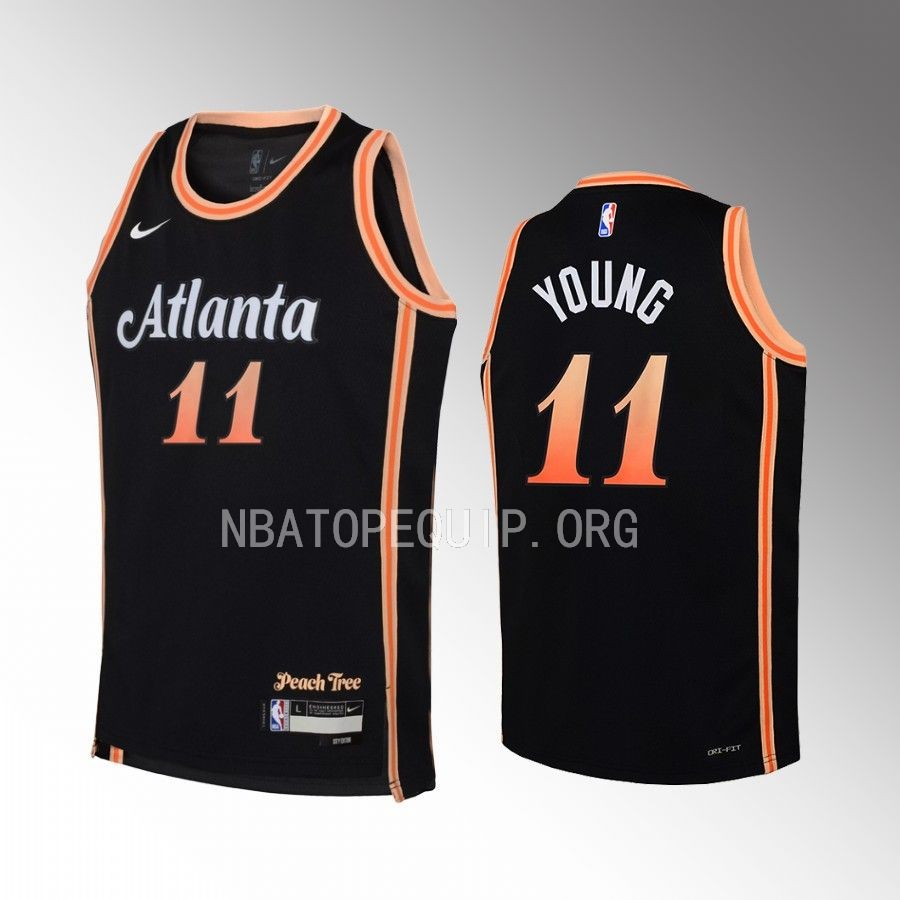 Atlanta Hawks Trae Young City Edition Black Youth Jersey Swingman #11
