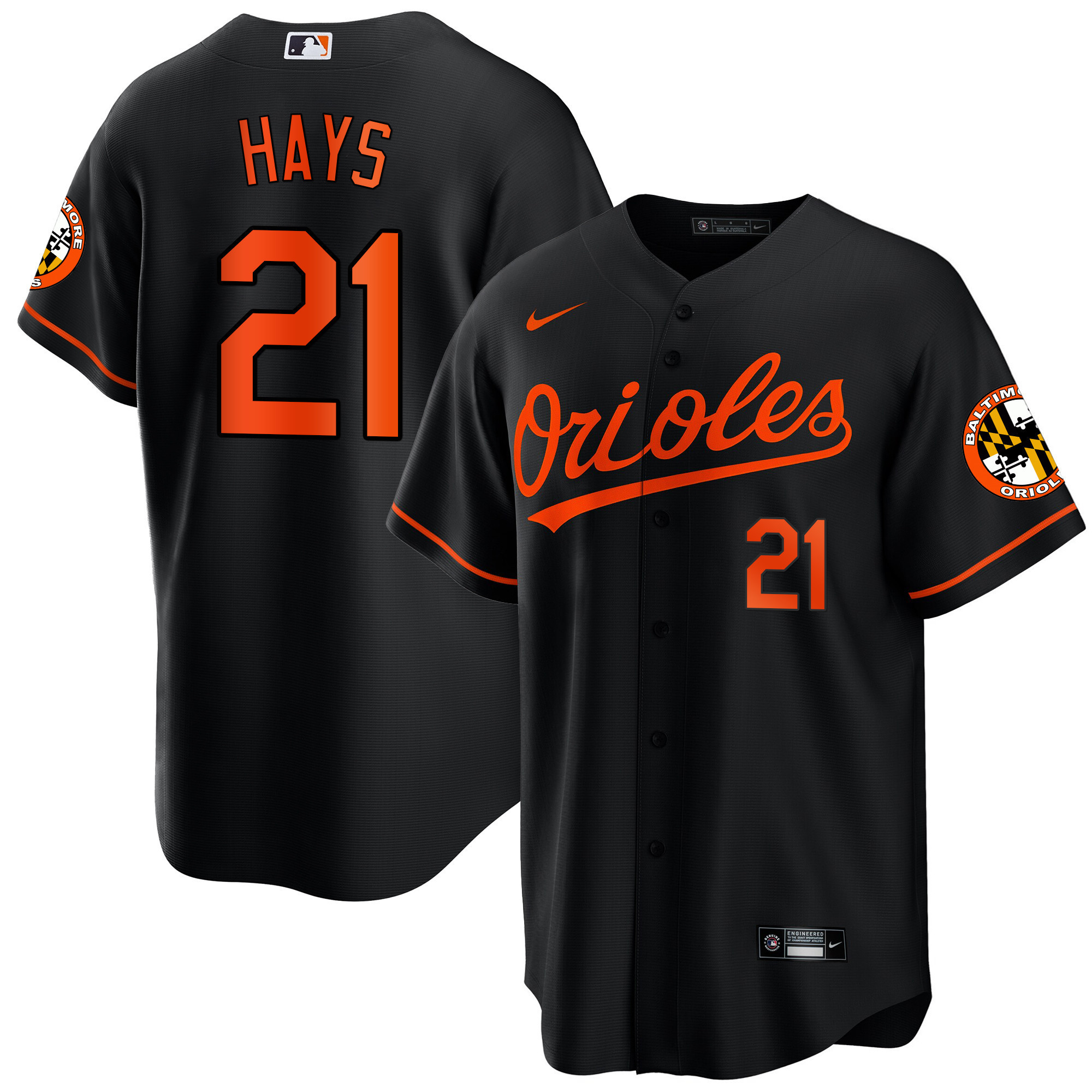 Austin Hays Men’s Baltimore Orioles Special Gold Cool Black Jersey - All Stitched