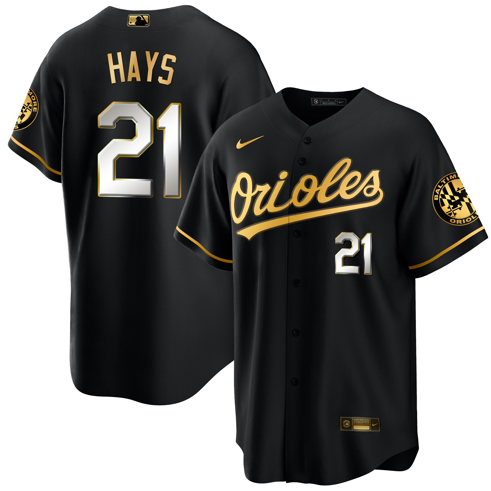 Austin Hays Men’s Baltimore Orioles Special Gold Cool Black Limited Jersey - All Stitched