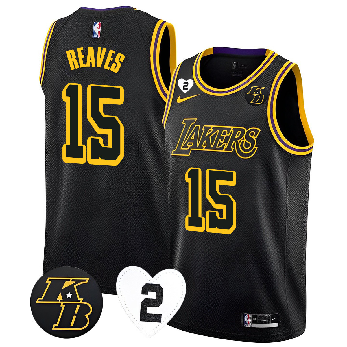 Austin Reaves Men's Los Angeles Lakers Collection Kobe & GiGi Jersey - All Stitched