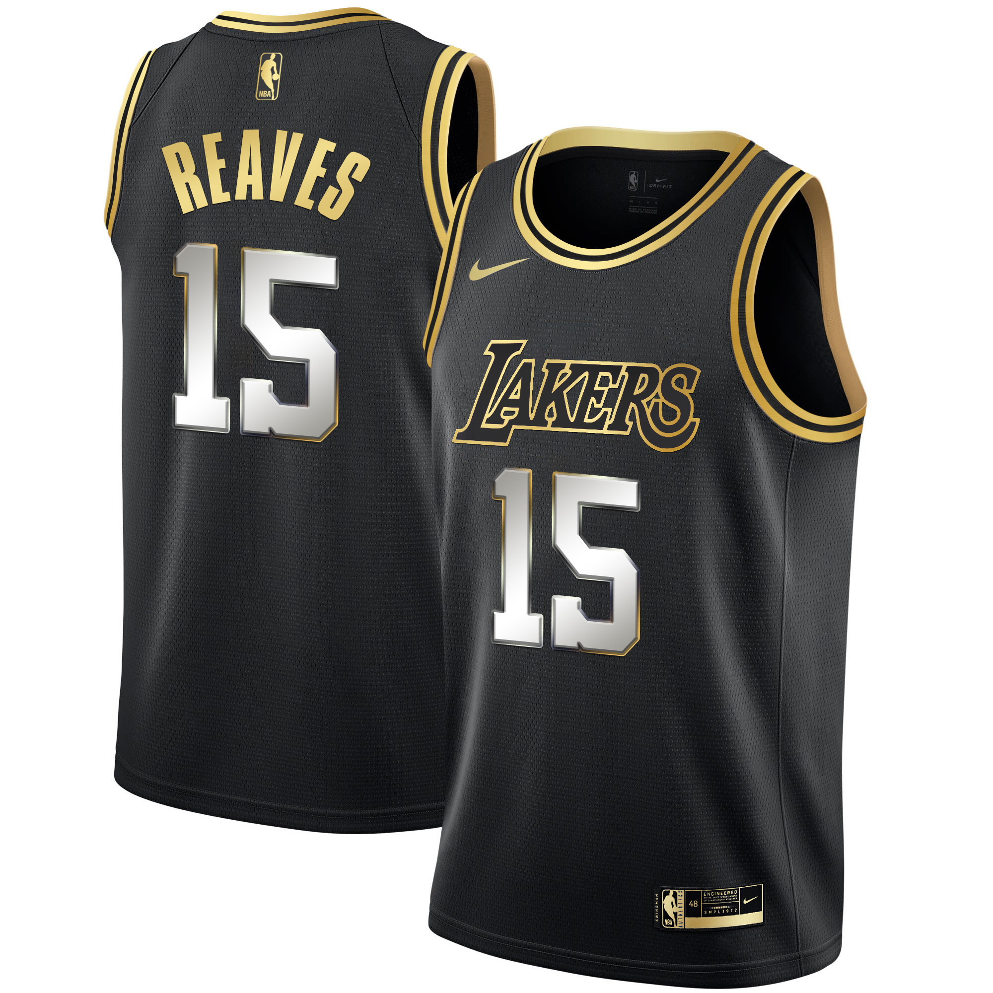 Austin Reaves Men's Los Angeles Lakers Black Limited & Black Gold Jersey - All Stitched