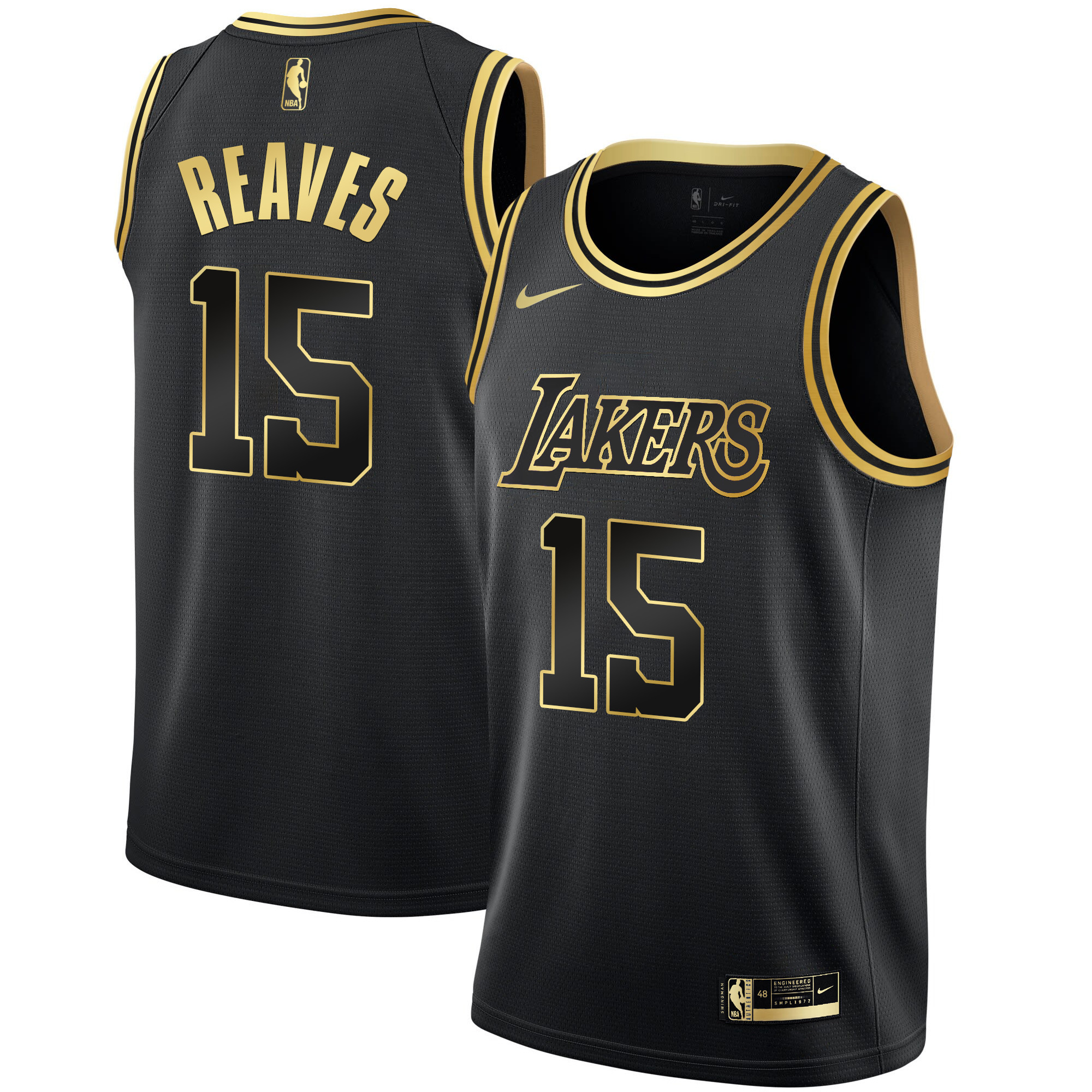 Austin Reaves Men's Los Angeles Lakers Black Limited & Black Gold Jersey - All Stitched