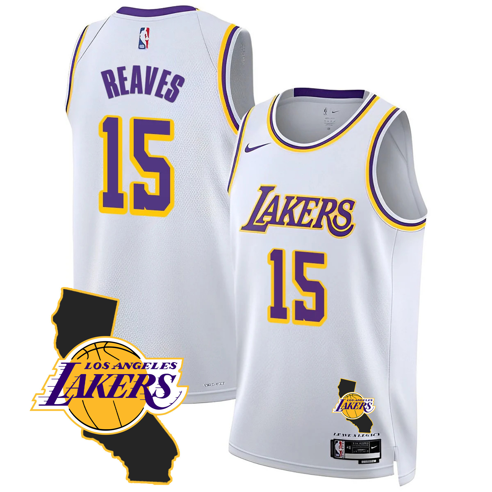 Austin Reaves Men's Los Angeles Lakers California Patch Association Jersey - All Stitched