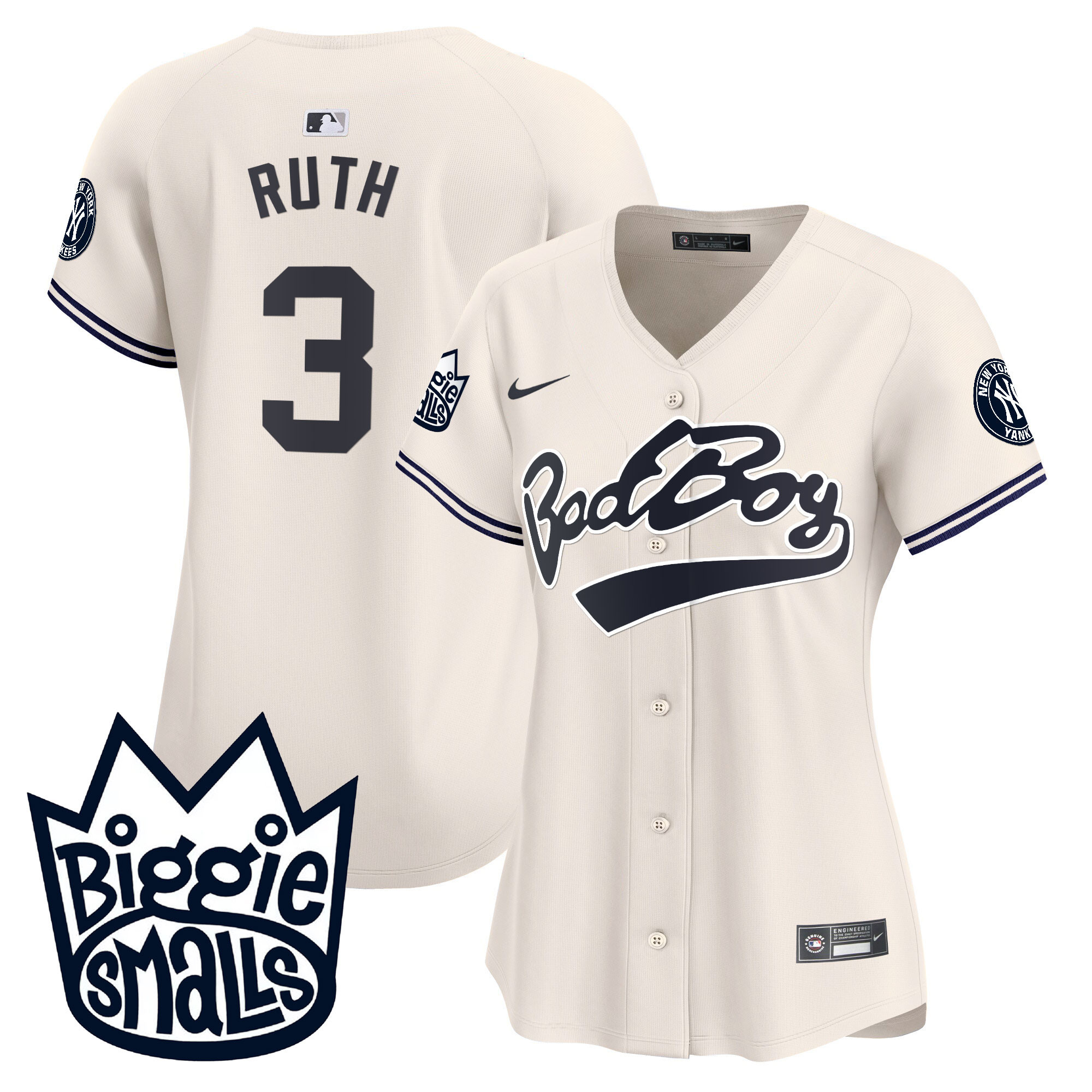Babe Ruth Women's New York Yankees Biggie Smalls Vapor Premier Limited Cream Jersey