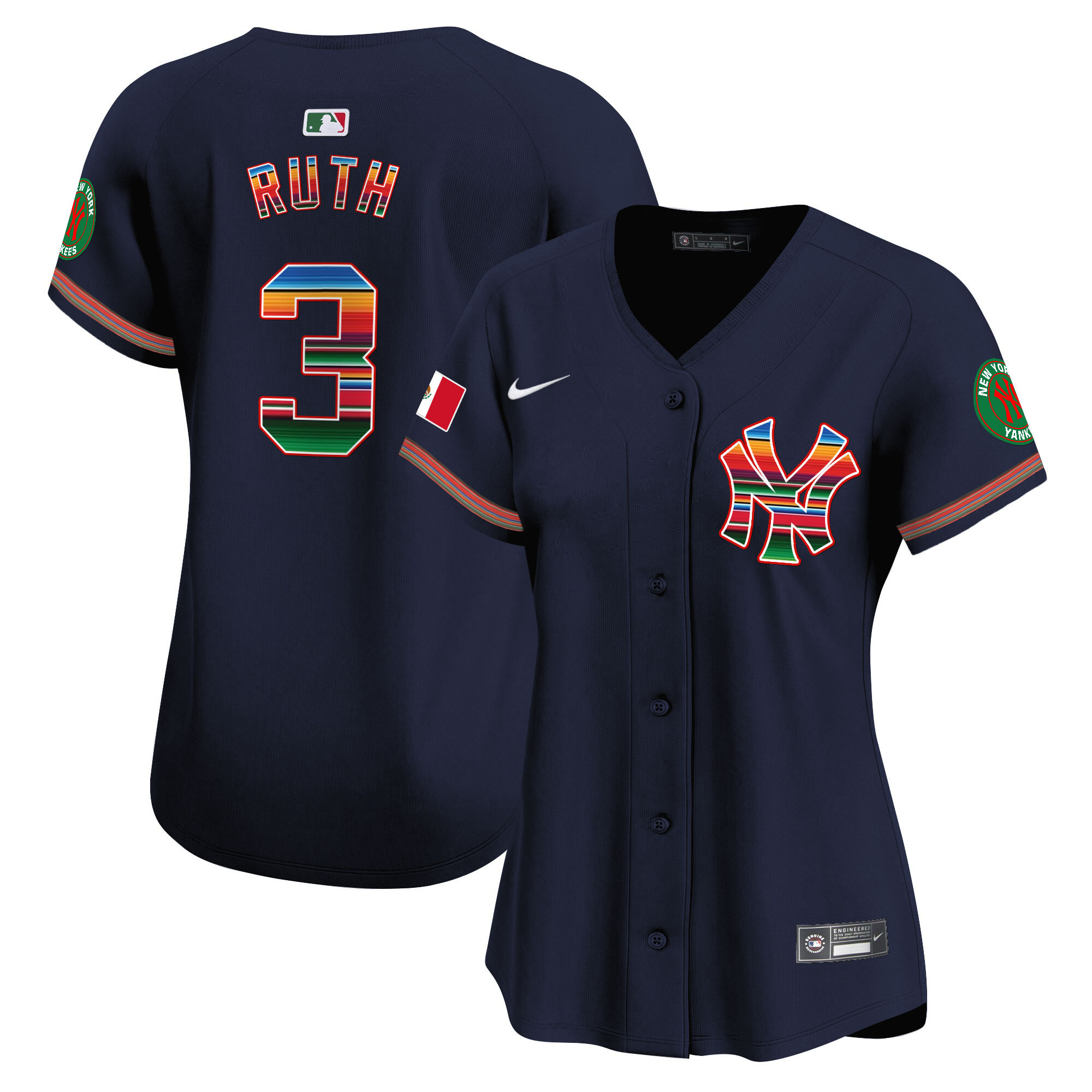 Babe Ruth Women's New York Yankees Mexico Vapor Premier Limited Navy Jersey