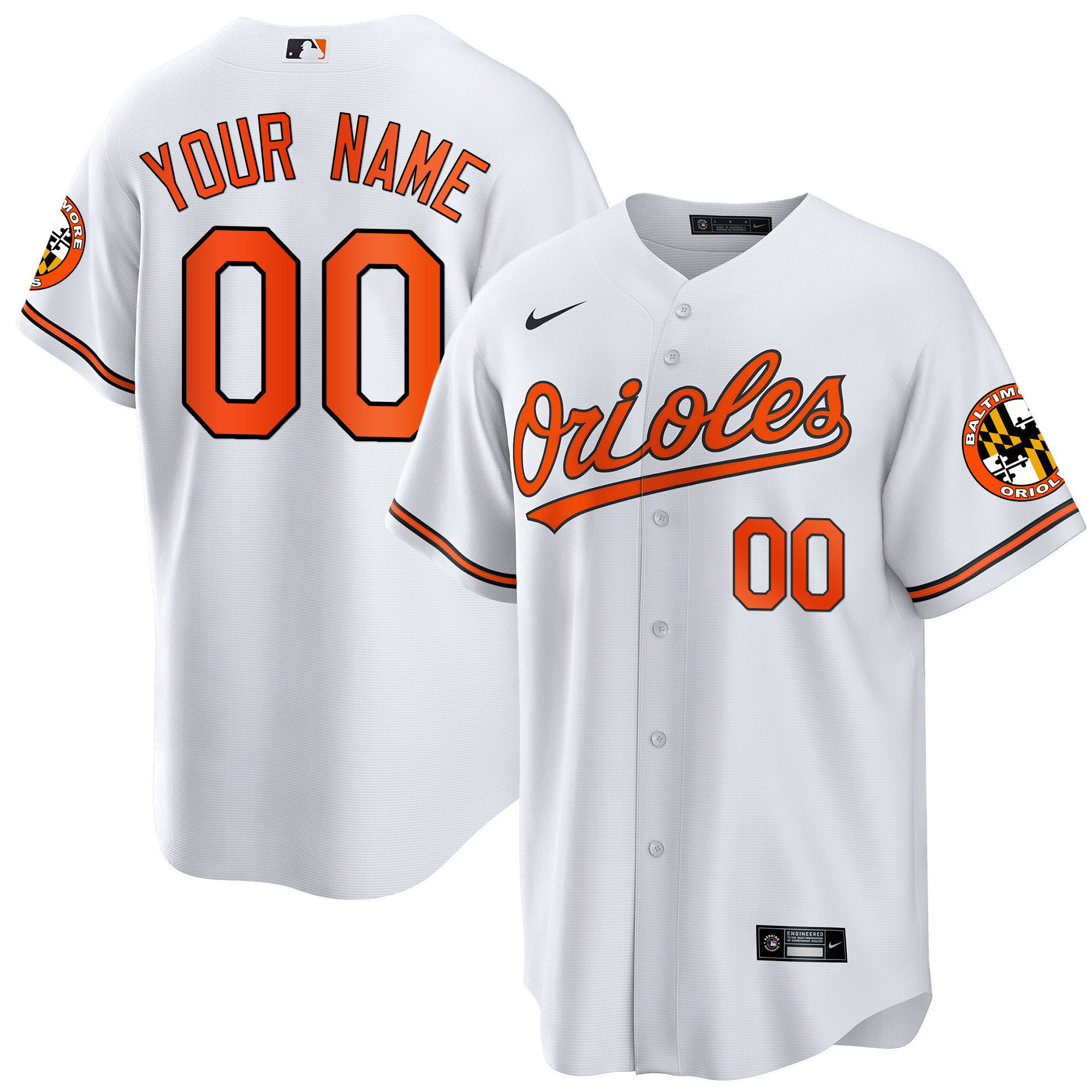 Baltimore Orioles Special Gold Cool Custom White Jersey - All Stitched
