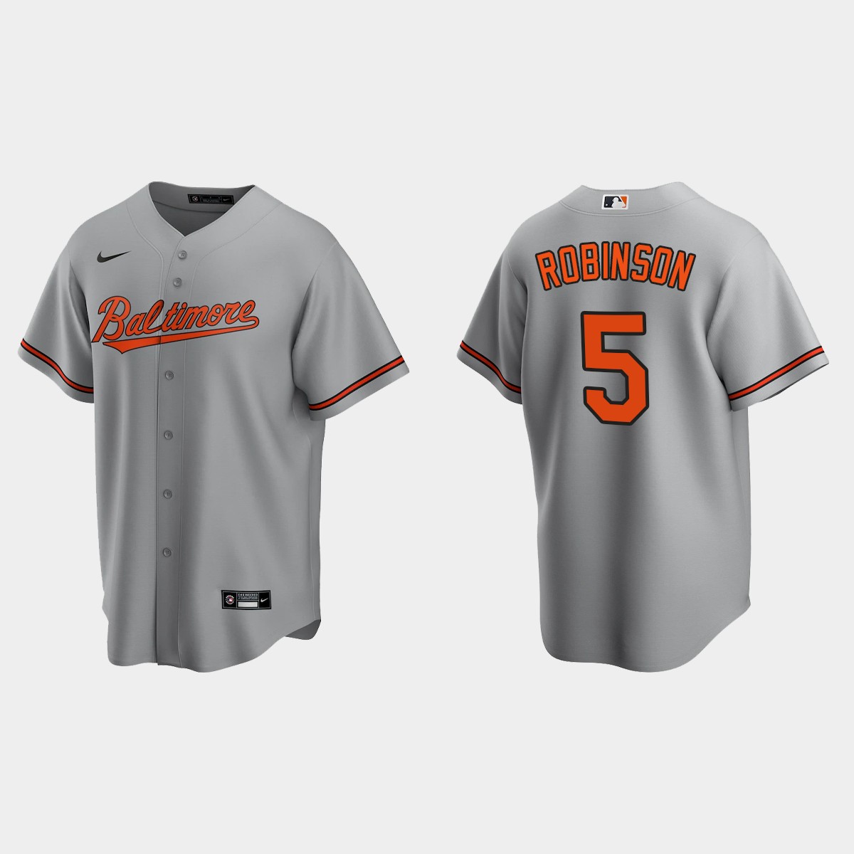 Baltimore Orioles #5 Brooks Robinson Gray Road Jersey