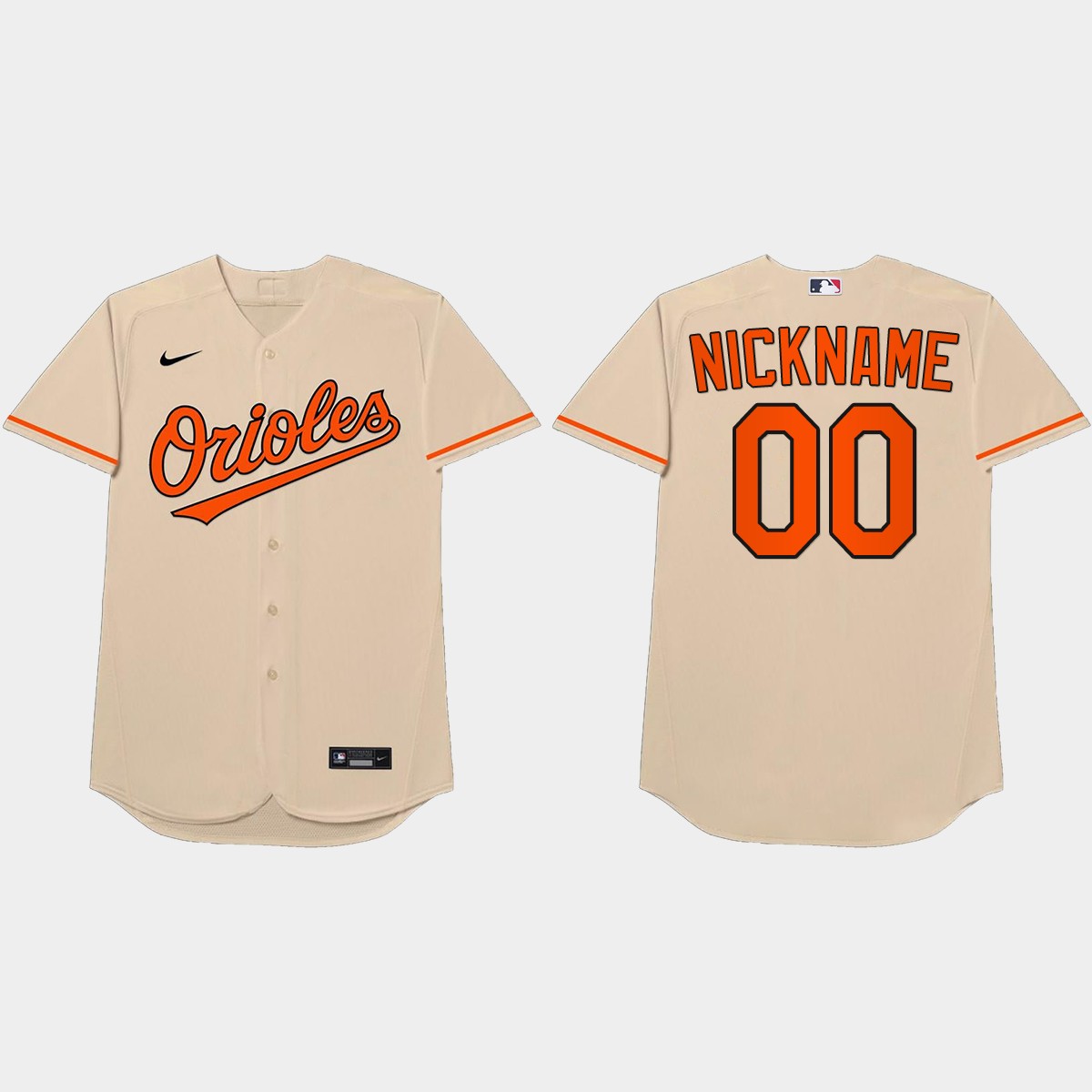 Baltimore Orioles Custom Players' Weekend Nickname Jersey - Cream
