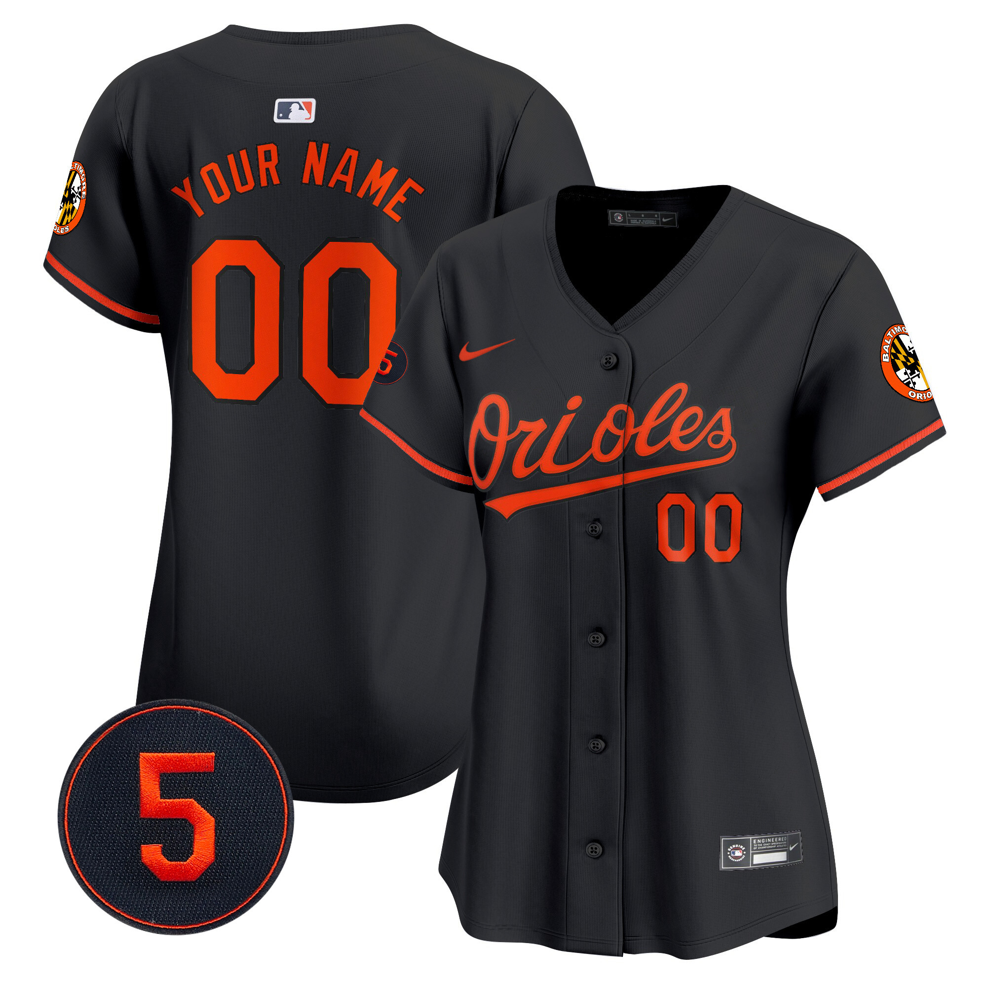 Baltimore Orioles Robinson Patch Vapor Premier Limited Custom Black Jersey - All Stitched