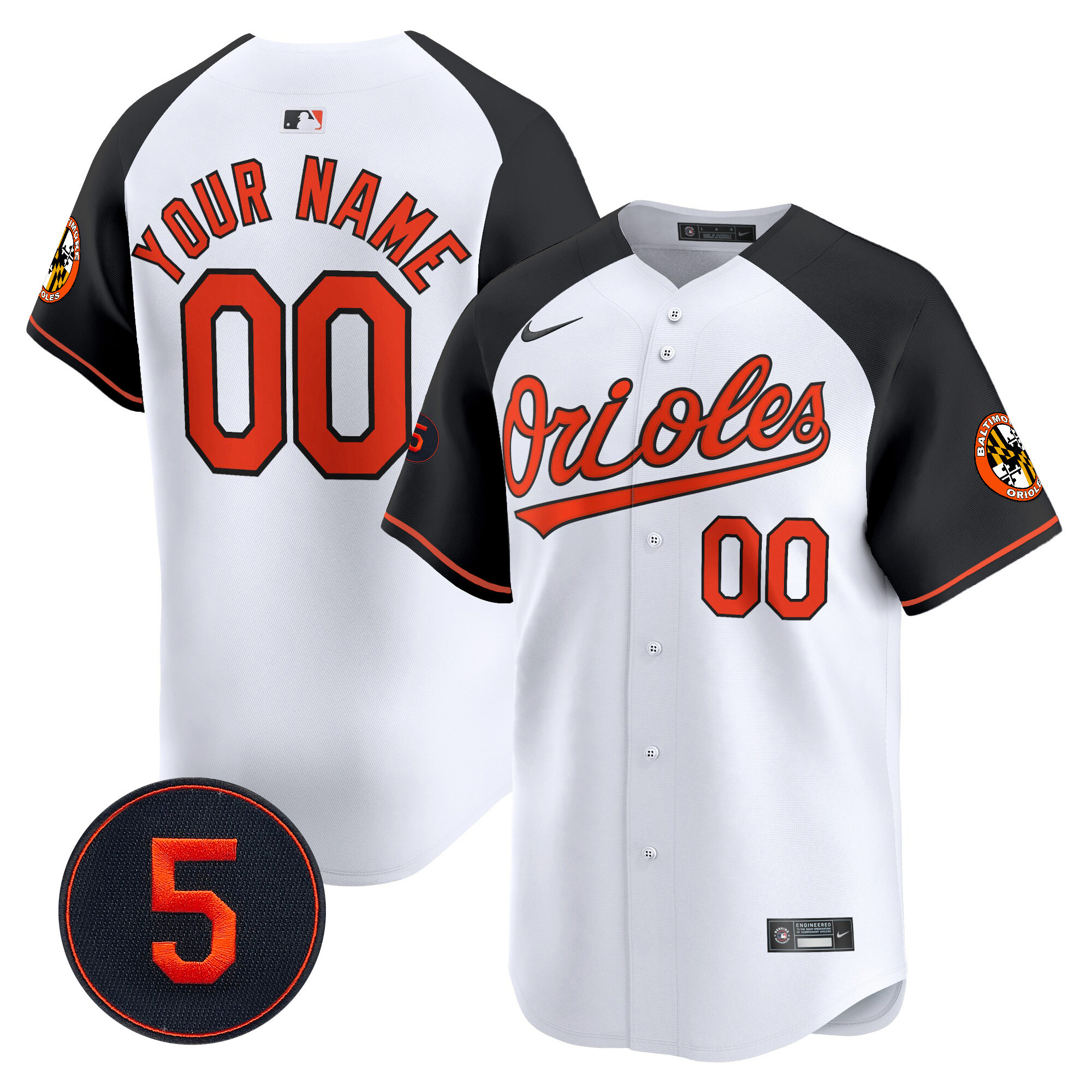 Baltimore Orioles Robinson Patch Vapor Premier Limited Custom V2 White Alternate Jersey - All Stitched