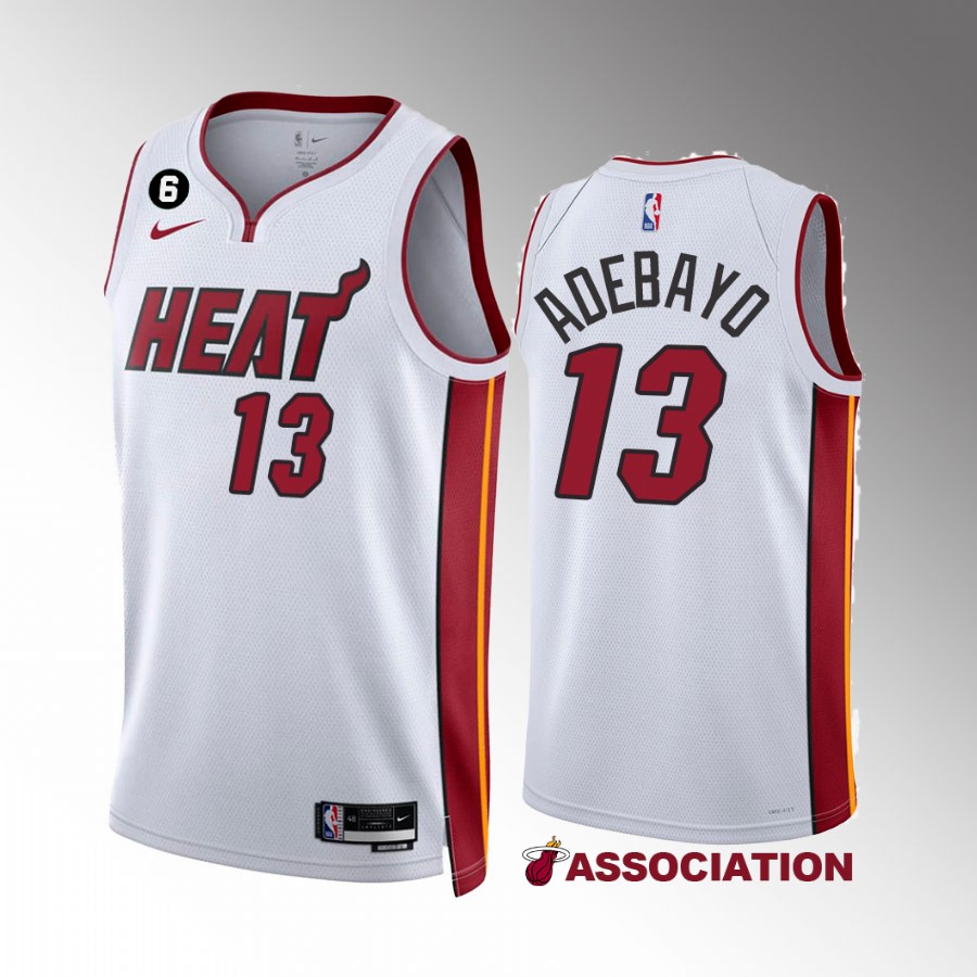 Bam Adebayo Miami Heat White #13 Association Edition Jersey NO.6 Patch