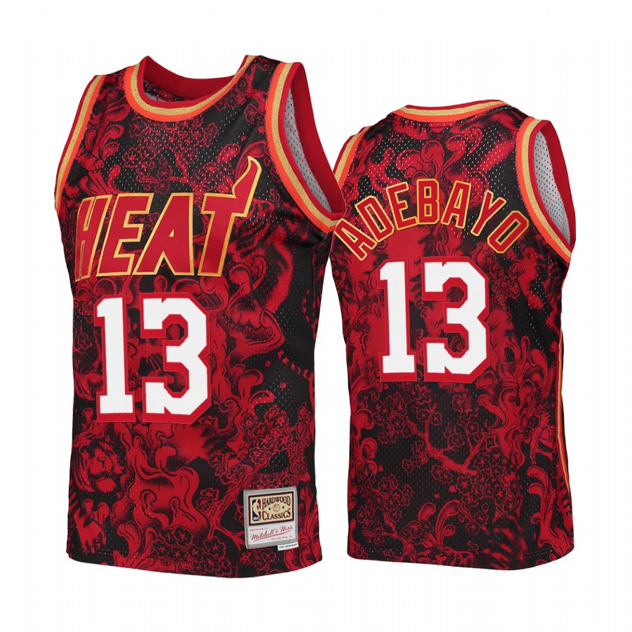 Bam Adebayo Lunar New Year Miami Heat Red Jersey Mitchell Ness