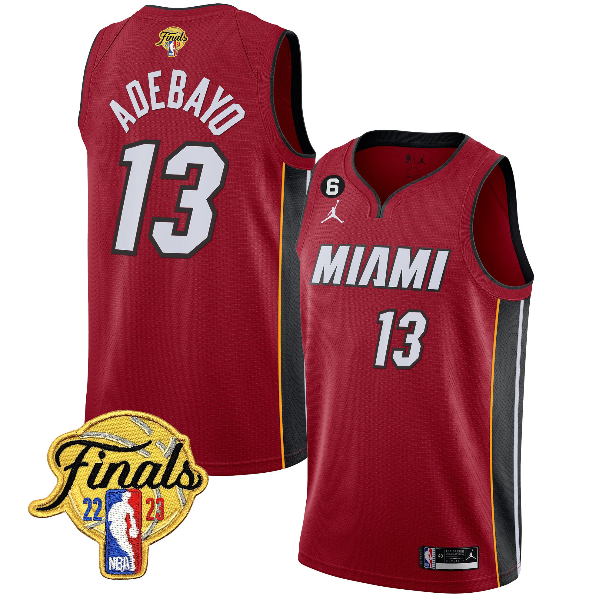 Bam Adebayo Men's Miami Heat Finals Patch Collection Statement Jersey - All Stitched