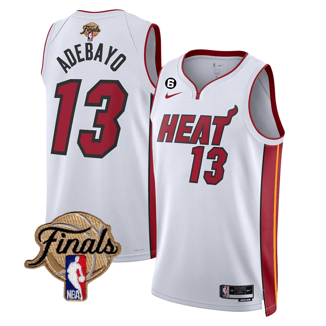 Bam Adebayo Men's Miami Heat Finals Patch Collection V3 Association Jersey - All Stitched