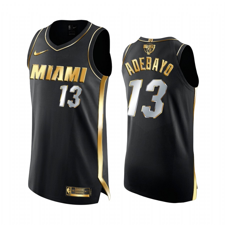 Bam Adebayo Miami Heat Finals Black Jersey Golden Limited Edition