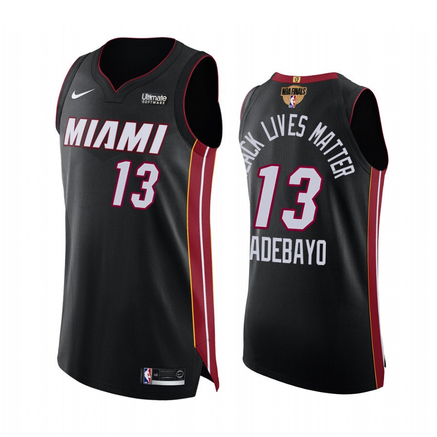 Bam Adebayo Miami Heat Finals G1 Black Jersey Social justice BLM