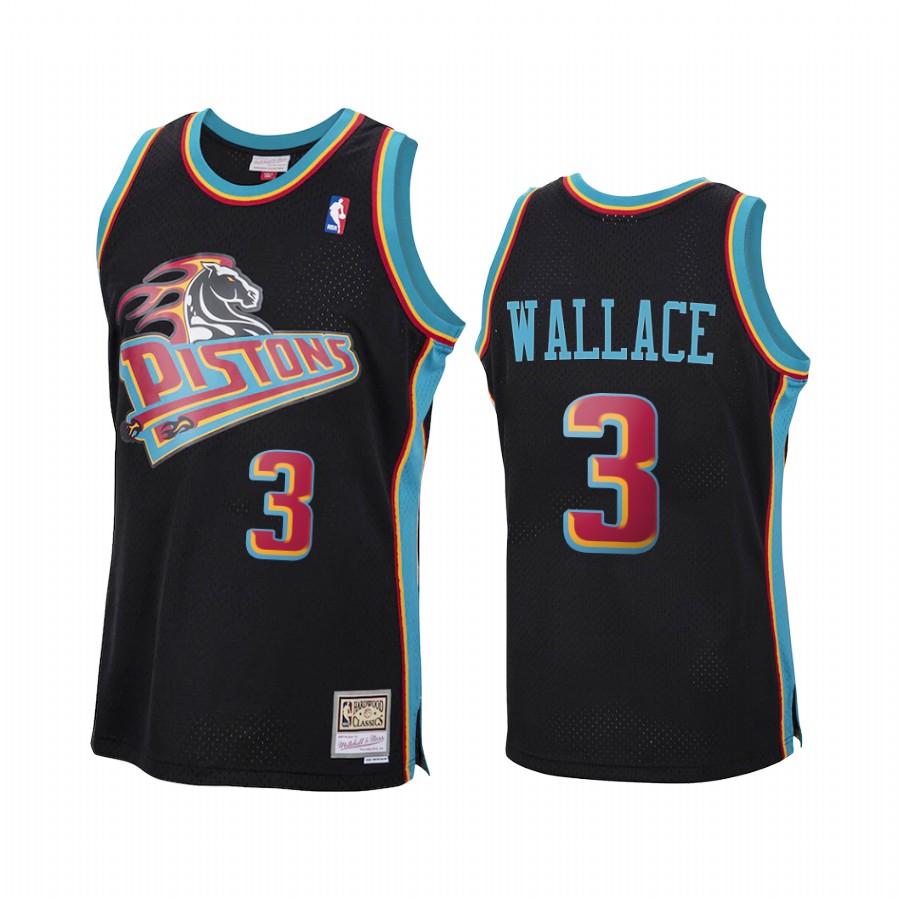 Ben Wallace Detroit Pistons Black Jersey Reload Hardwood Classics